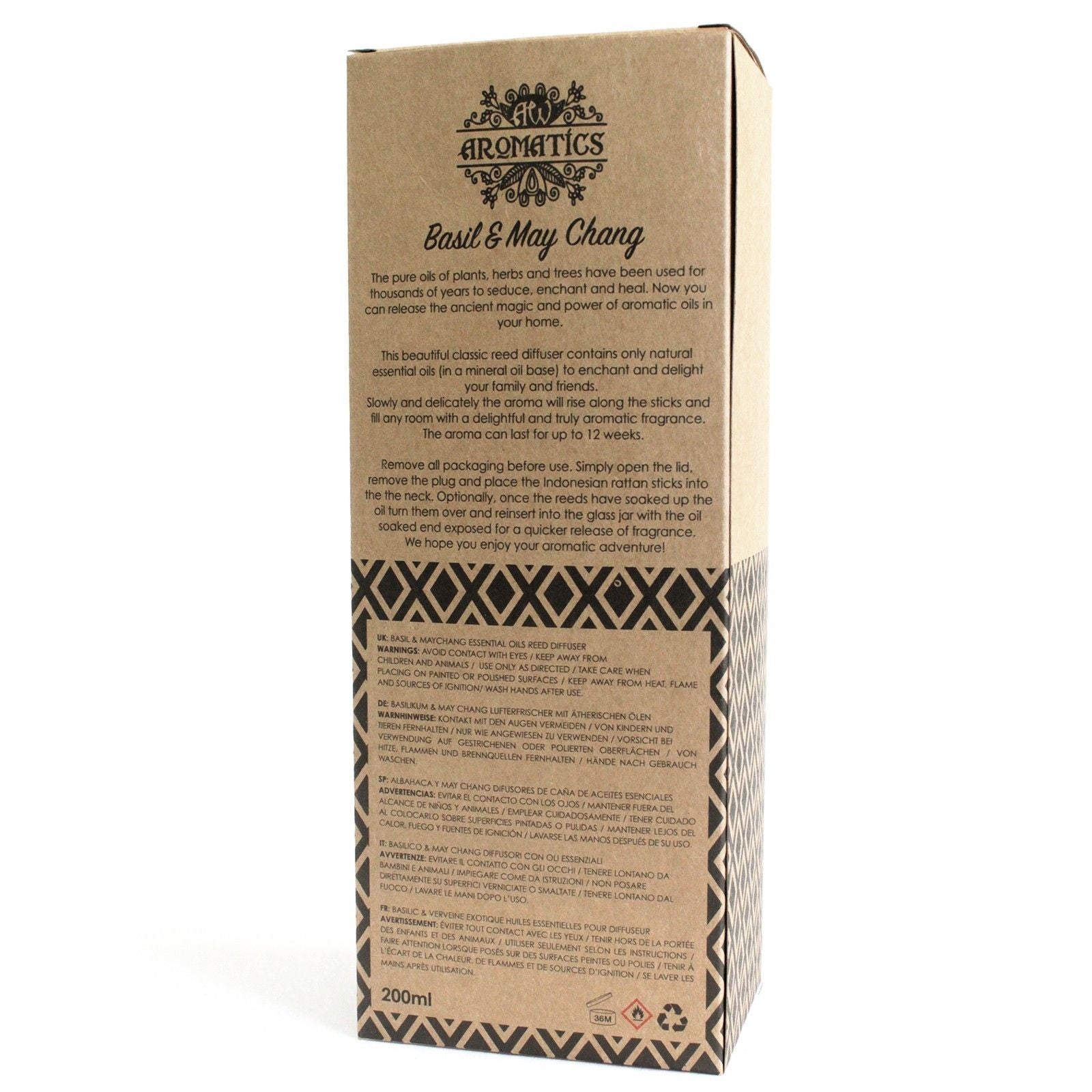 Bazylia i May Chang – Patyczki zapachowe 200 ml