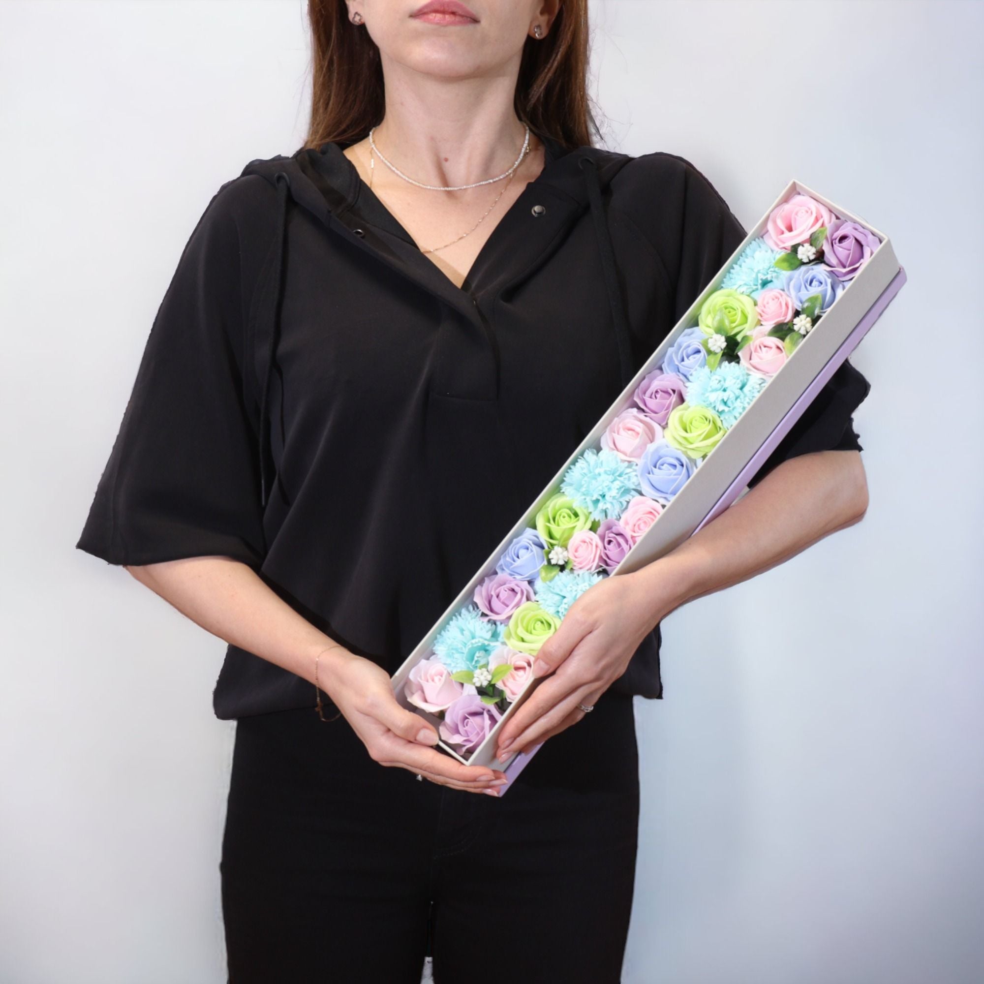 Podłużne pudełko – Błękitna Elegancja