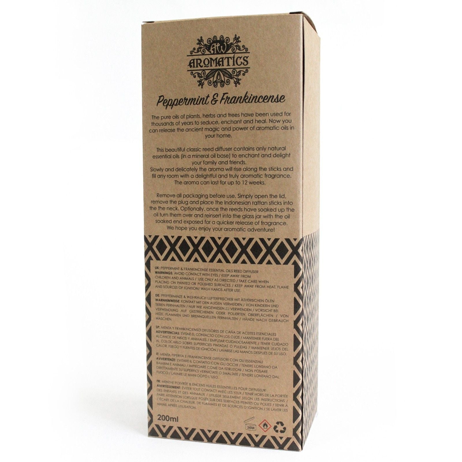 Mięta Pieprzowa i Kadzidło – Patyczki zapachowe 200 ml