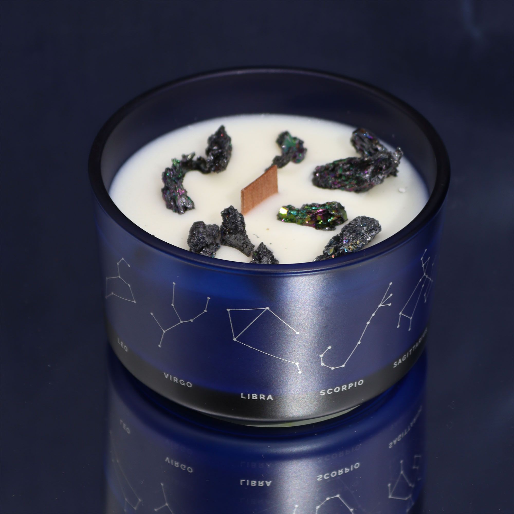 Świeca zodiakalna z kryształami – Lew ♌