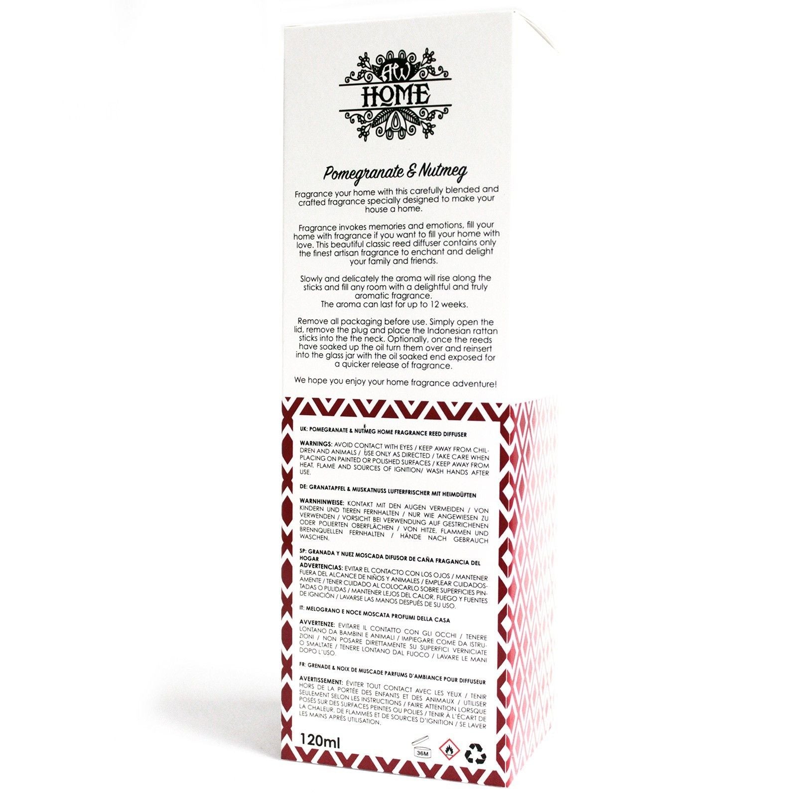 Granat i Gałka Muszkatołowa - Patyczki zapachowe 120 ml