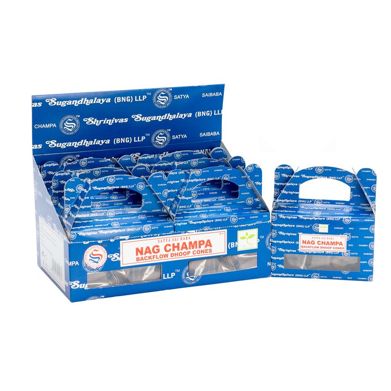 Satya Nag Champa – Stożki Backflow Dhoop 95 g (24 szt.)