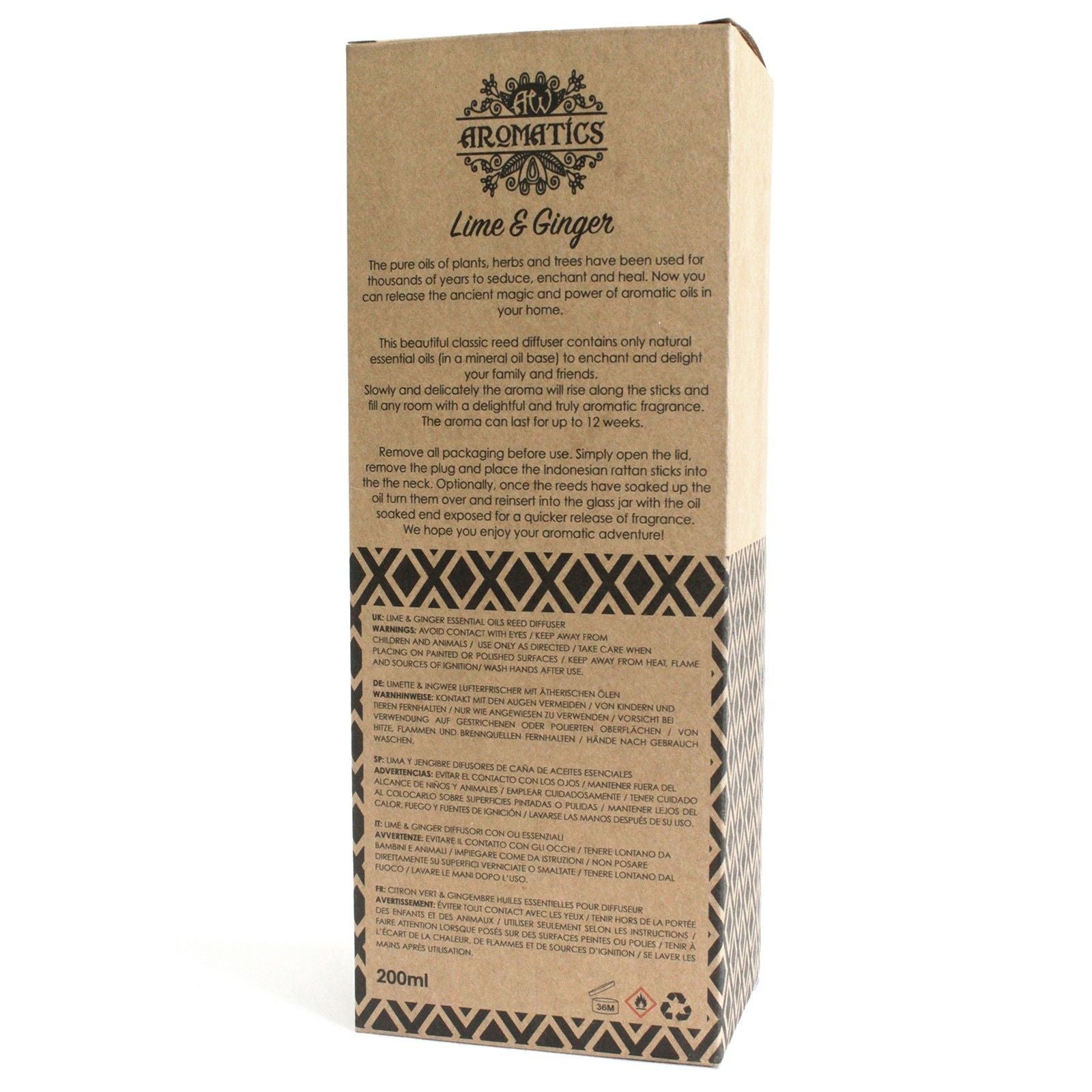 Limonka i Imbir – Patyczki zapachowe 200 ml