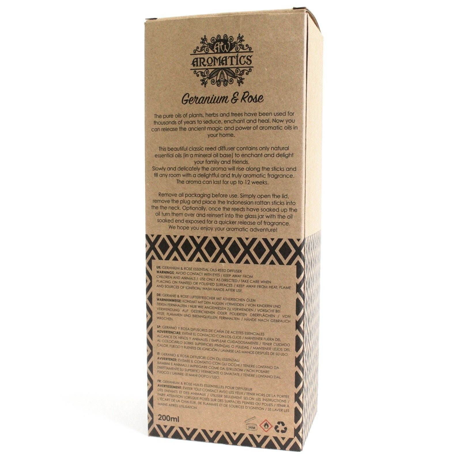 Geranium and Rose – Fragrance Sticks 200 ml
