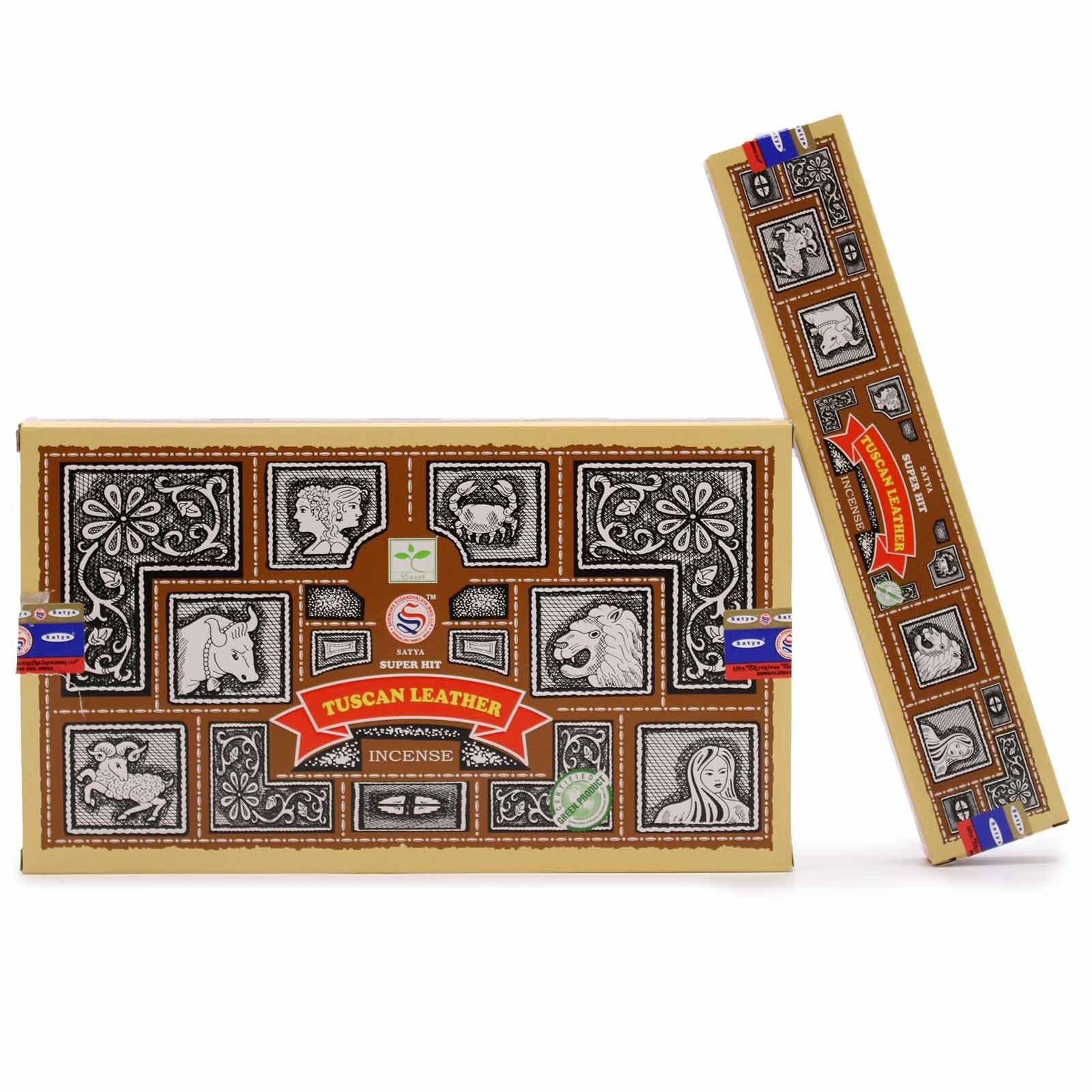Satya Super Hit Incense – Tuscan Leather 15 g