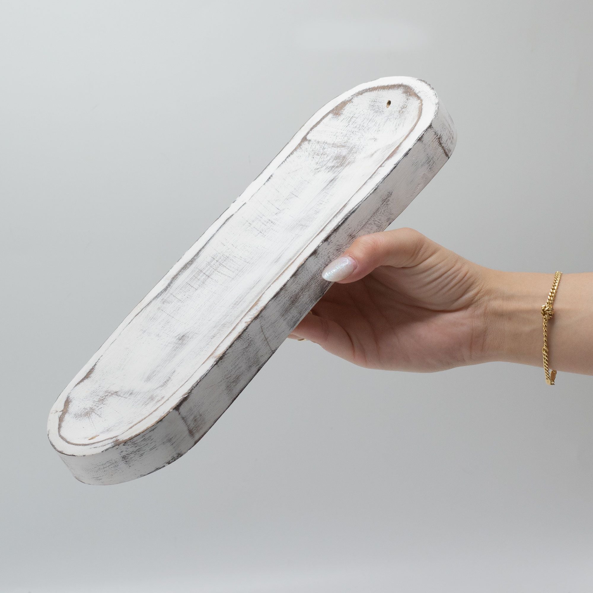 Podstawka na kadzidełka – taca bielona z drewna mango 30×10 cm