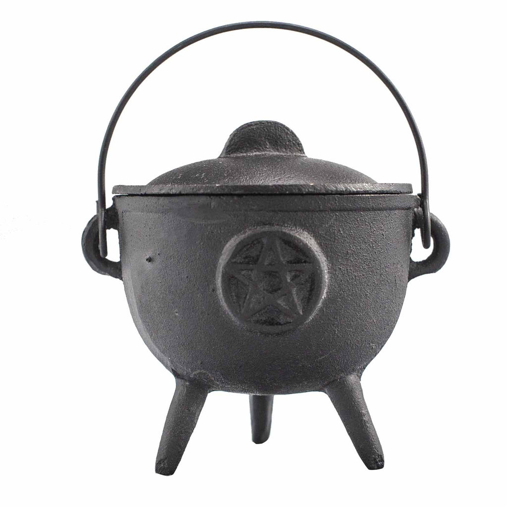 Cast Iron Cauldron with Pentagram – 11x13 cm