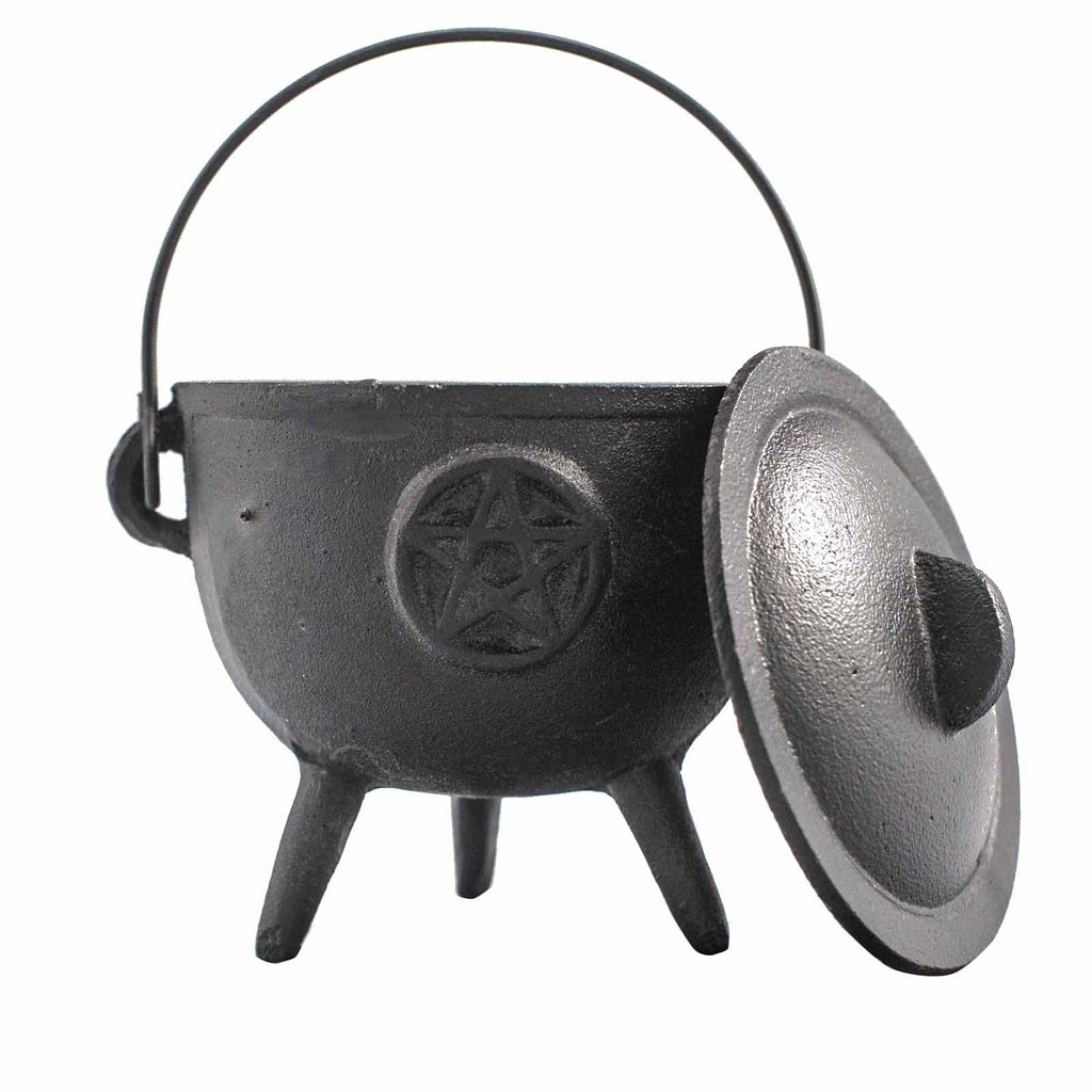 Cast Iron Cauldron with Pentagram – 11x13 cm