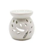 Klasyczny biały kominek ceramiczny – Wycięte Drzewo (mały)