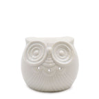 Klasyczny biały kominek ceramiczny – Sowa (mały)