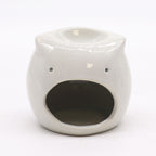 Klasyczny biały kominek ceramiczny – Sowa (mały)