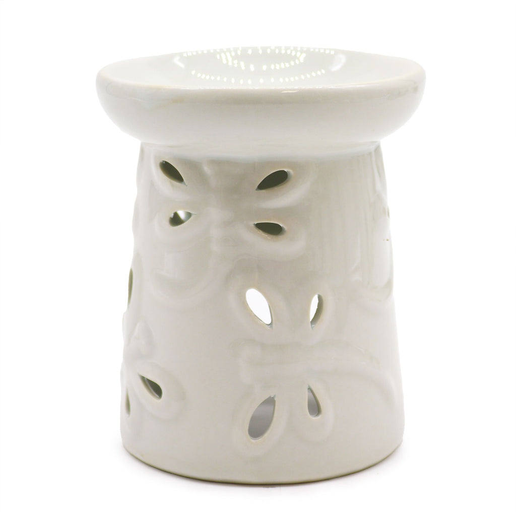 Klasyczny biały kominek ceramiczny – Ważka