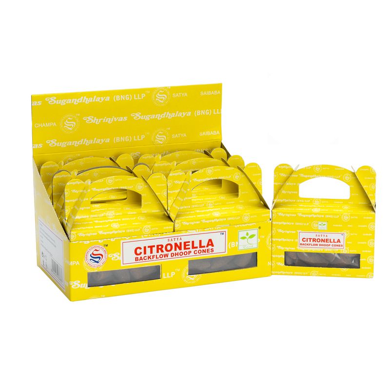 Satya Citronella – Stożki Backflow Dhoop 95 g (24 szt.)