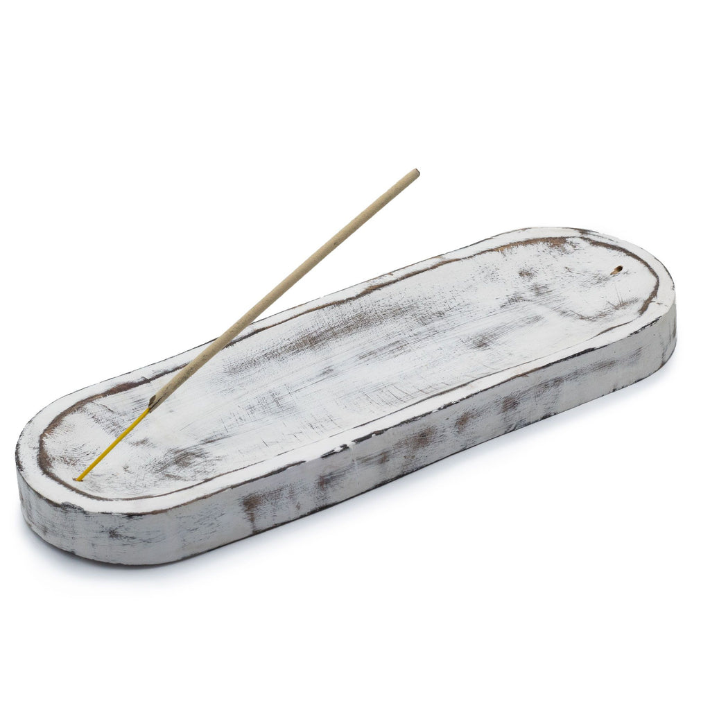 Podstawka na kadzidełka – taca bielona z drewna mango 30×10 cm