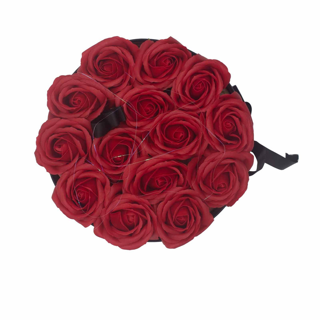 Soap Flower Bouquet – 14 Red Roses