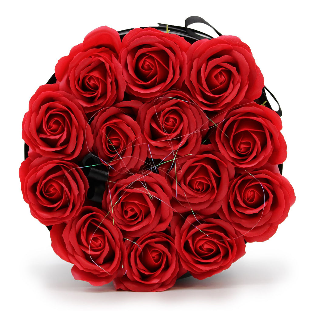Soap Flower Bouquet – 14 Red Roses
